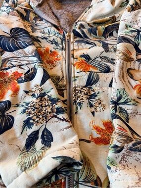 Gracila Cream Jacket with Navy and Orange Floral Print